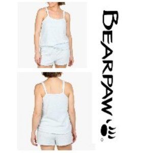 Bearpaw Womens Teddy Bear Pajama Shorts 2-Pc Set super soft Light Blue NWT/NEW